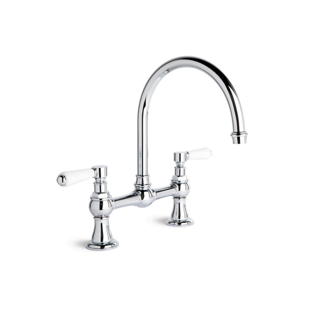 Brodware Winslow Kitchen Set White Porcelain Levers - Chrome - 1.8131.00.4.01