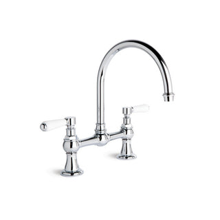 Brodware Winslow Kitchen Set White Porcelain Levers - Chrome - 1.8131.00.4.01