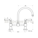 Brodware Winslow Kitchen Set White Porcelain Levers - Chrome - 1.8131.00.4.01