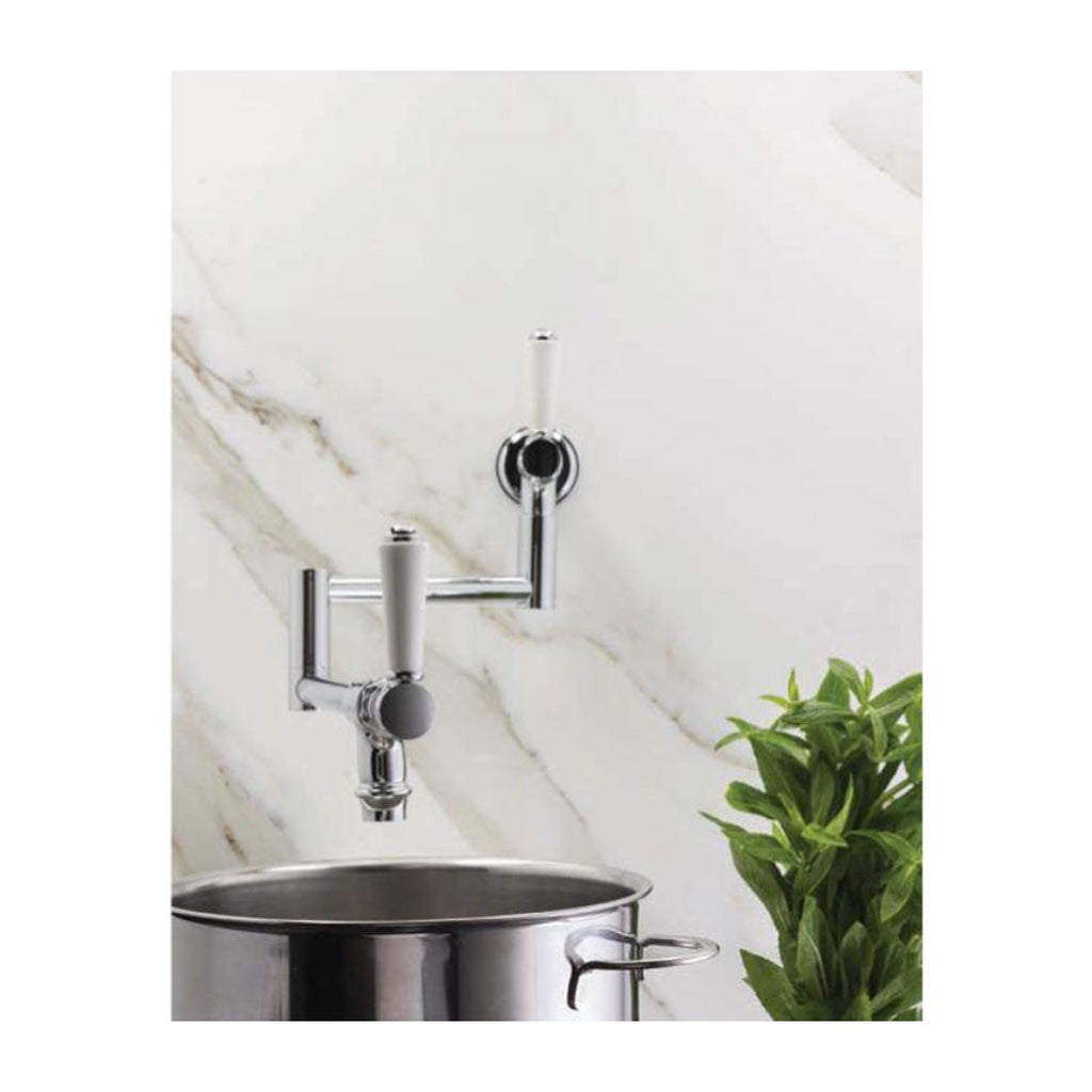 Brodware Winslow Lever Pot Filler White Porcelain Levers - Chrome - 1.8127.03.4.01