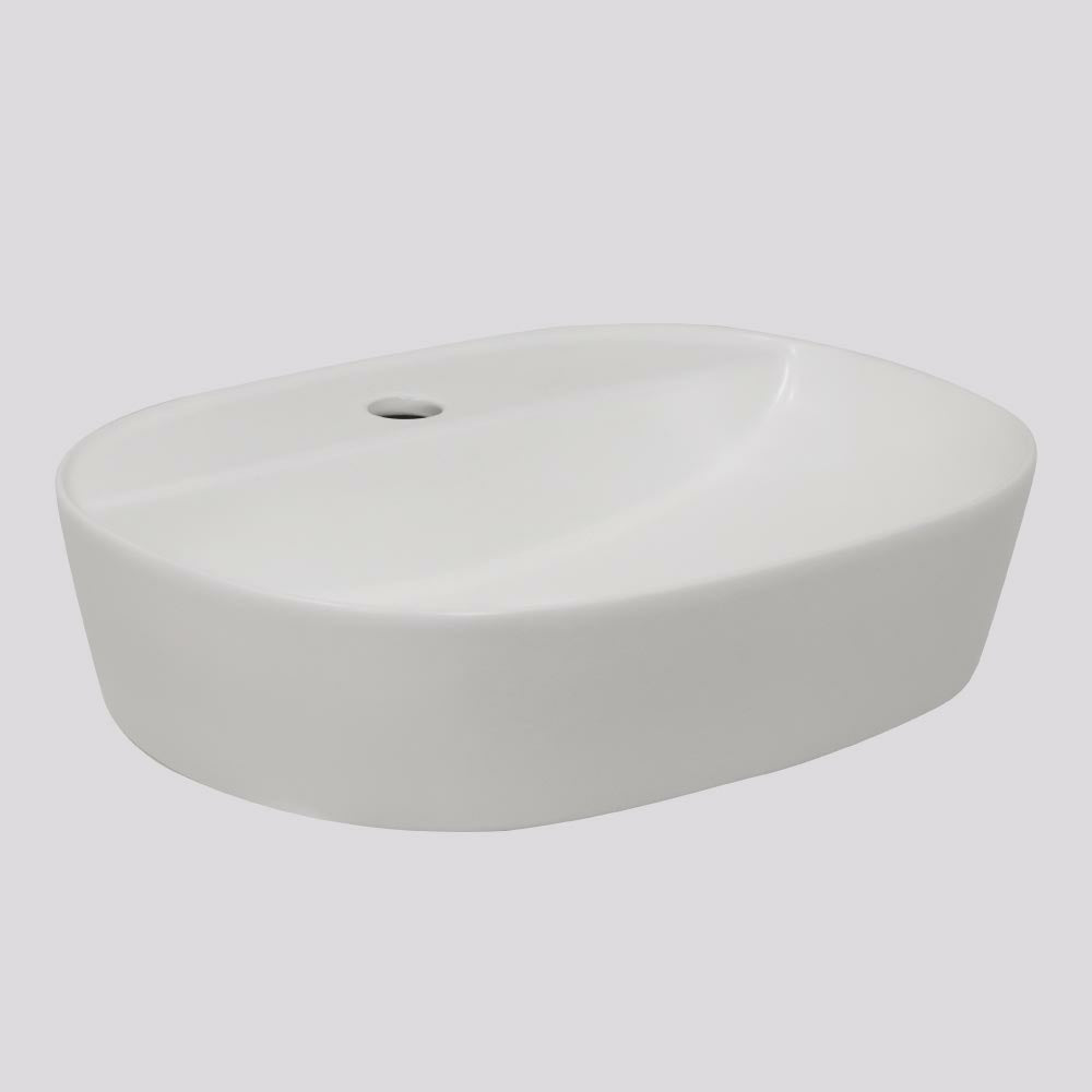 Argent Grace Neu 505 Oval Above Counter Basin - 1 Tap Hole Matte White - C2250MW