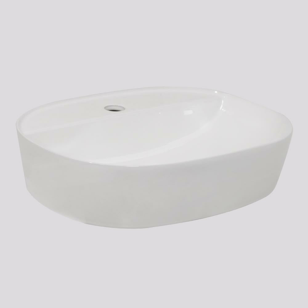 Argent Grace Neu 505 Oval Above Counter Basin - 1 Tap Hole Gloss White - C2250