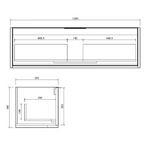 Cassa Design Capture Ensuite 1200mm Wall Hung Vanity - Natural Oak - Brushed Gold Handle - CAP1200EN-OAK-Brushed Gold