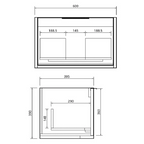 Cassa Design Capture Ensuite 600mm Wall Hung Vanity - Natural Oak - Matte Black Handle - CAP600EN-OAK-Matte Black