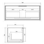Cassa Design Capture Ensuite 900mm Wall Hung Vanity - Natural Walnut - Matte Black Handle - CAP900EN-WALNUT-Matte Black