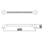 Gentec ComCare Stainless Steel Non-Slip 600mm Grab Rail - CC8003SS