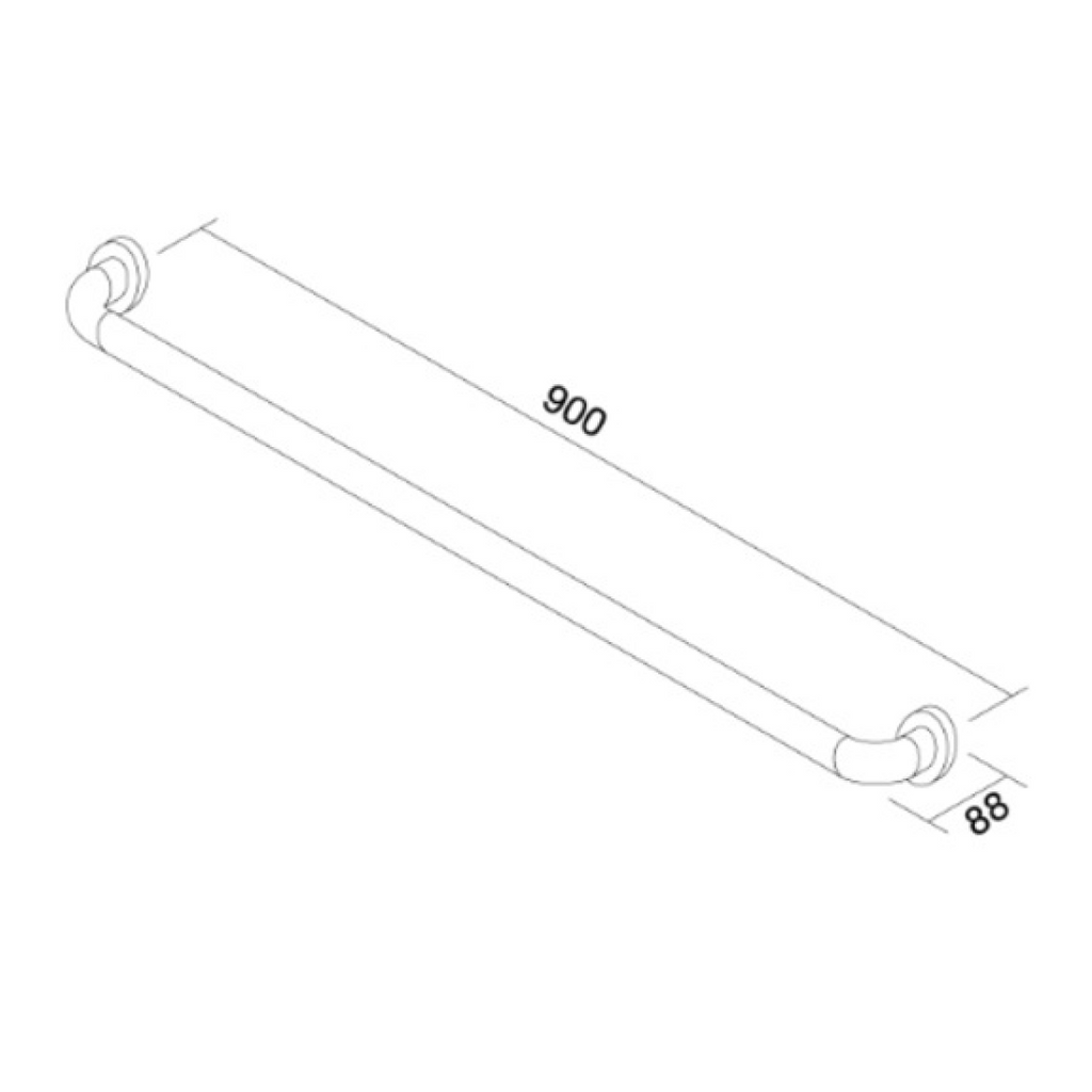 Gentec ComCare Stainless Steel 900mm Grab Rail - CC9800SS