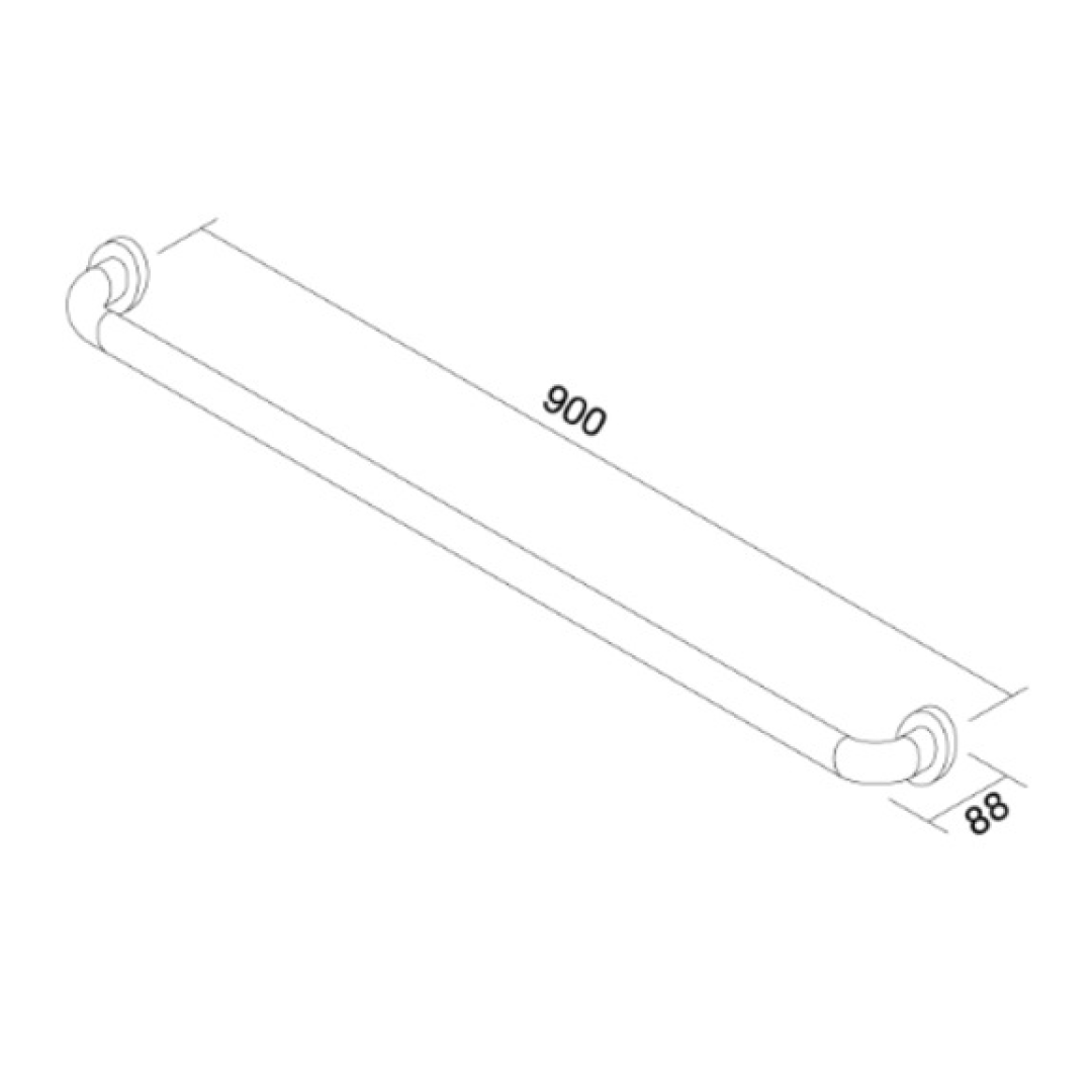 Gentec ComCare Stainless Steel 900mm Grab Rail - CC9800SS