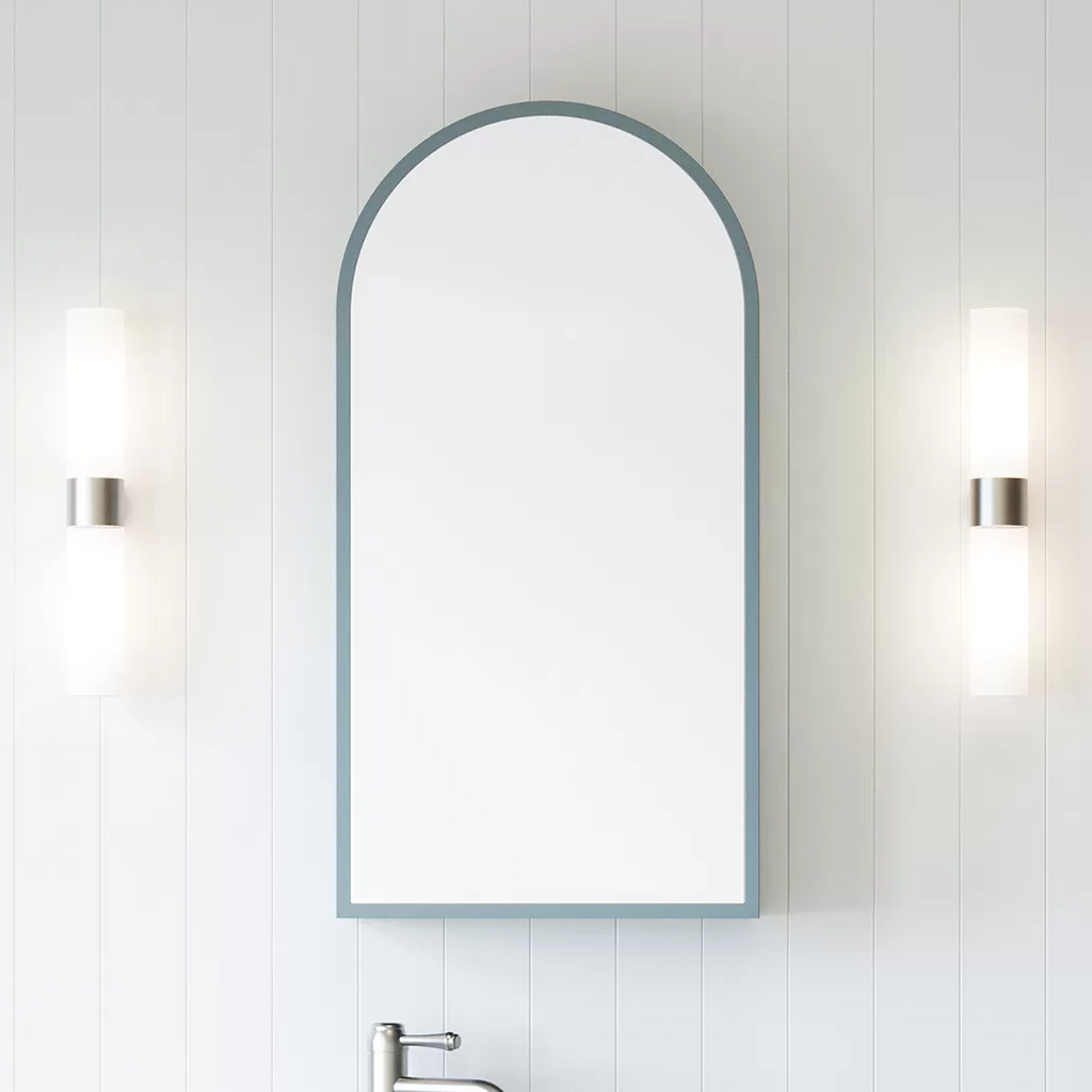 Timberline Church Frame 430mm Shaving Cabinet - Saxby Blue Satin Frame - CHUF-SC-430-S-G