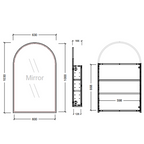 Timberline Church Frame 630mm Shaving Cabinet - Classic White Interior - CHUF-SC-630-S-G__4
