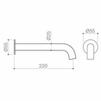 Clark Round Basin/Bath Outlet 220mm - LF Brushed Nickel - CL10015.BN5AF