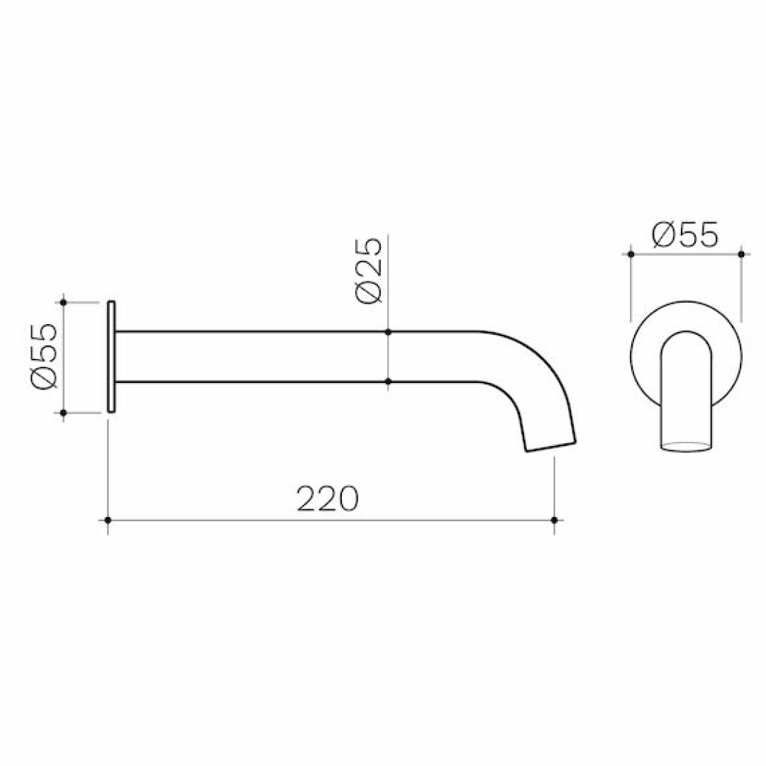Clark Round Basin/Bath Outlet 220mm - LF Brushed Nickel - CL10015.BN5AF