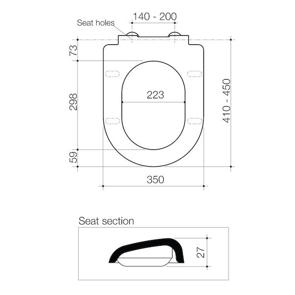 Clark Round High Profile Seat - CL30043.W