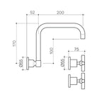 Clark Cross Wall Sink Set Lead Free - Matte Black - CL10042.B4AF