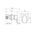 CLARK Round Square Wall Mixer - Chrome - CL10032.C