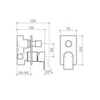 CLARK Round Square Wall Mixer with Diverter - Matte Black - CL10033.B