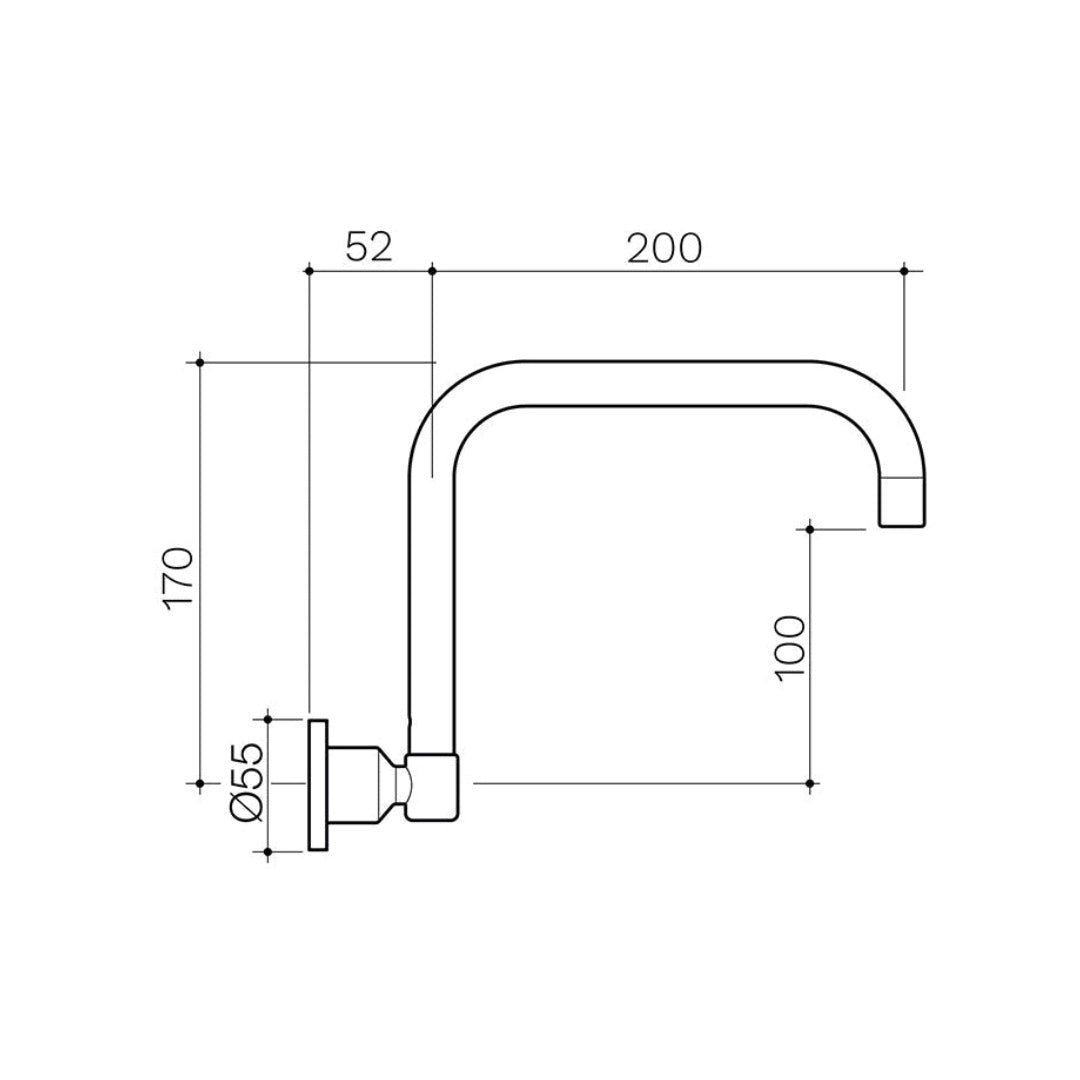 CLARK Round Wall Sink Spout Lead Free - Black - CL10038.B4AF