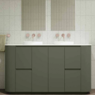 Rifco Contour Supreme 1500mm Freestanding Vanity - 12mm Corian Top - CNS15CGW2