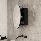 Thermogroup CR6060B 600 Round Black Mirror Cabinet