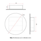 Thermogroup CR6060B 600 Round Black Mirror Cabinet