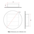 Thermogroup CR6060W 600 Round White Mirror Cabinet