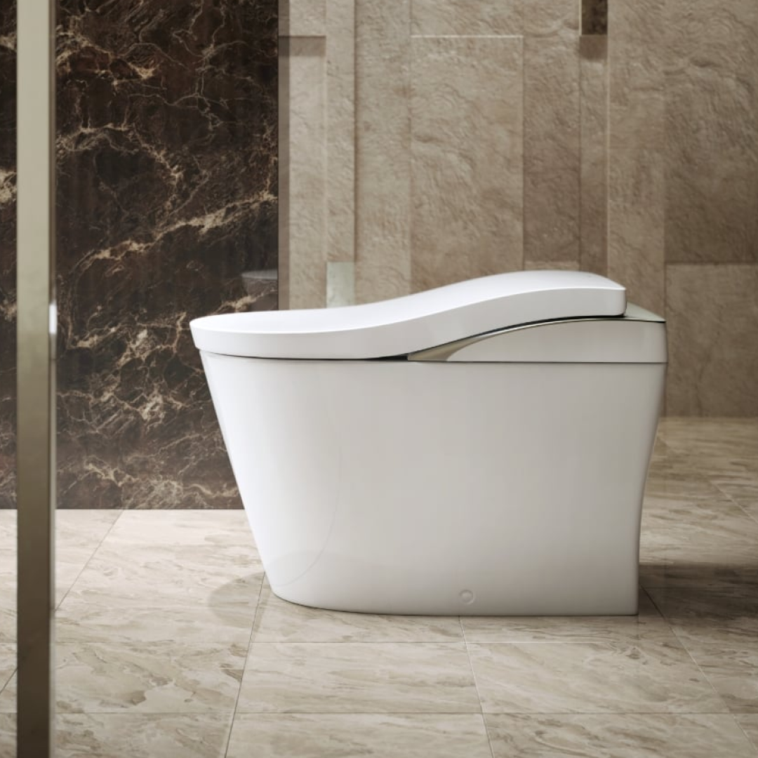 TOTO CS911VC Neorest LS Floor Mounted Smart Toilet S-Trap 305mm - Brushed Nickel - CS911VC + TCF87320GAU + T53P100VR