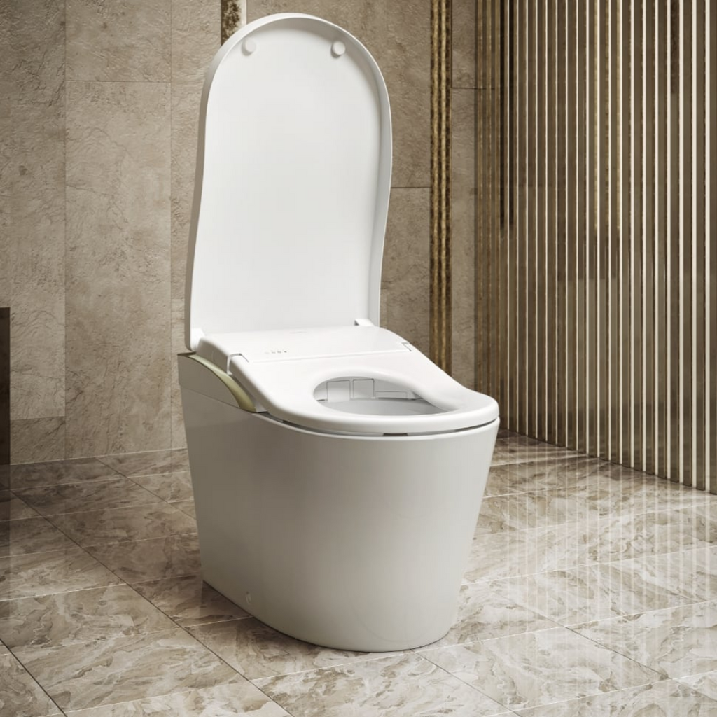 TOTO CS911VC Neorest LS Floor Mounted Smart Toilet S-Trap 305mm - Brushed Nickel - CS911VC + TCF87320GAU + T53P100VR