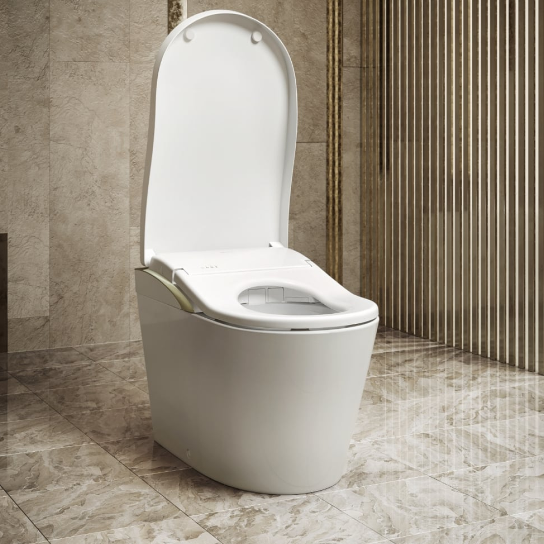 TOTO CS911VC Neorest LS Floor Mounted Smart Toilet S-Trap 305mm - Brushed Nickel - CS911VC + TCF87320GAU + T53P100VR