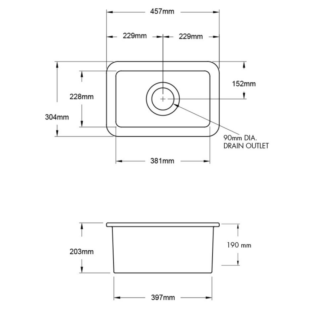 Turner Hastings Cuisine 30 x 46 Inset or Undermount Fireclay Sink - Matte Black CU30FS-MB