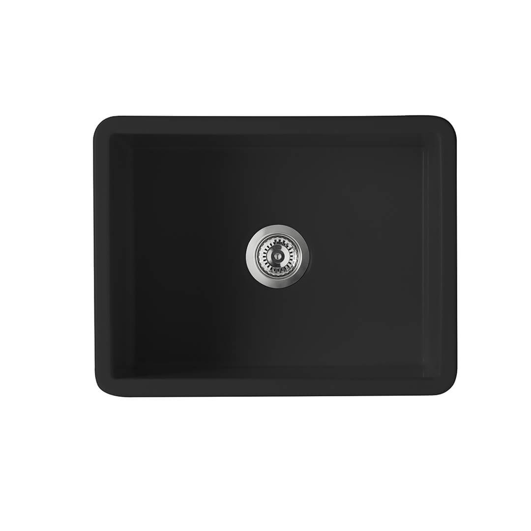 Turner Hastings Cuisine 60 x 46 Inset / Undermount Fine Fireclay Sink - Matte Black - CU60FS-MB