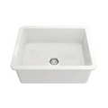 Turner Hastings Cuisine 60 x 46 Inset / Undermount Fine Fireclay Sink with Overflow - Gloss White - CU60FS-OF