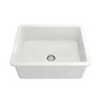 Turner Hastings Cuisine 60 x 46 Inset / Undermount Fine Fireclay Sink with Overflow - Gloss White - CU60FS-OF