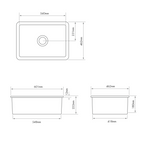 Turner Hastings Cuisine 60 x 46 Inset / Undermount Fine Fireclay Sink with Overflow - Gloss White - CU60FS-OF