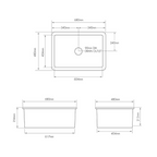 Turner Hastings Cuisine 68 x 48 Inset or Undermount Fireclay Sink - Matte White CU683FS-MW