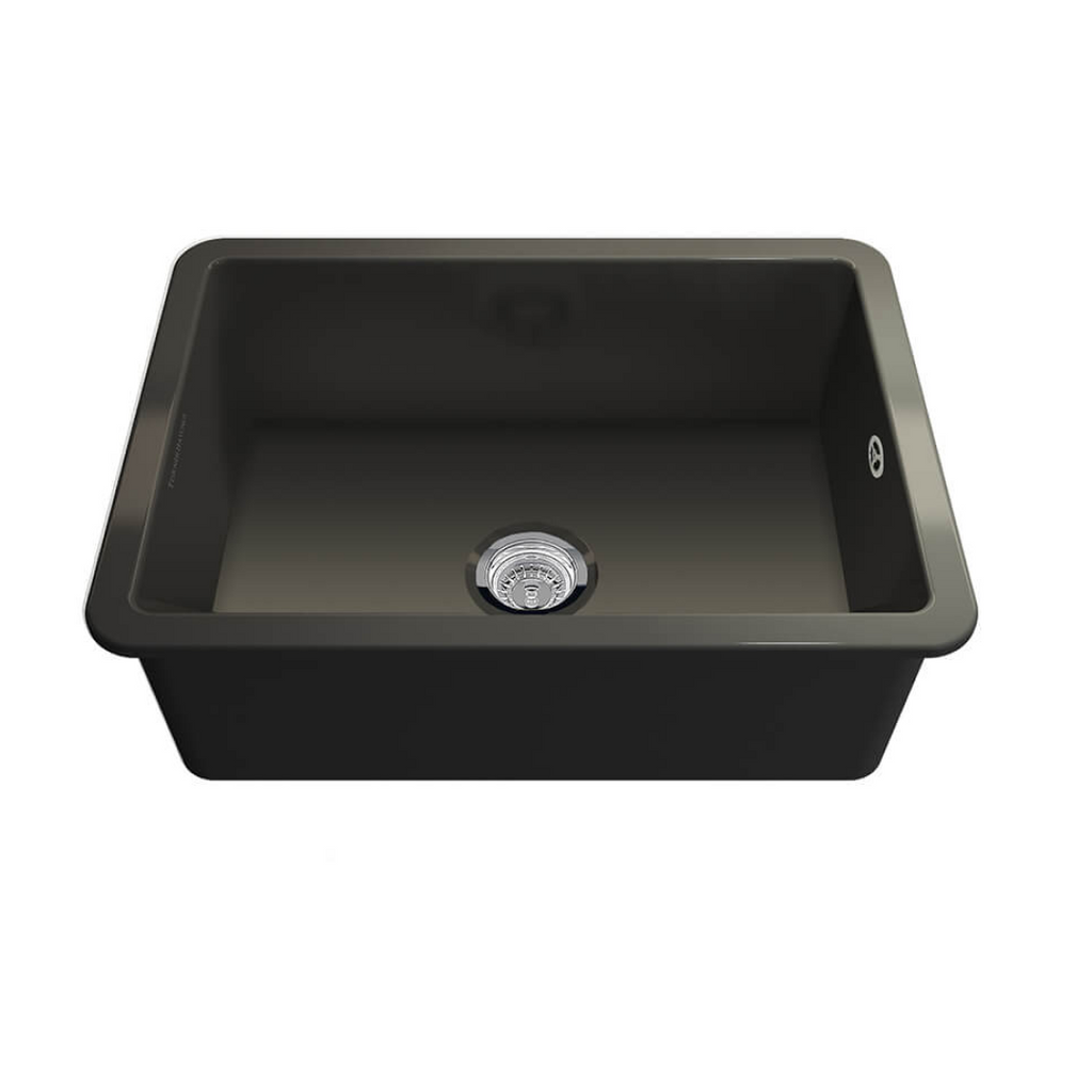 Turner Hastings Cuisine 68 x 48 Inset or Undermount Fireclay Sink with Overflow - Matte Black CU68FS-MB-OF