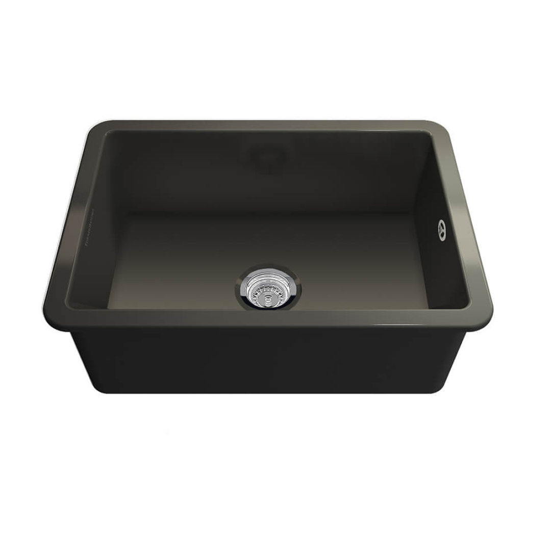 Turner Hastings Cuisine 68 x 48 Inset or Undermount Fireclay Sink with Overflow - Matte Black CU68FS-MB-OF