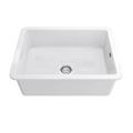 Turner Hastings 68 x 48 Inset or Undermount Fireclay Sink with Overflow - Gloss White CU68FS-OF