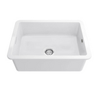 Turner Hastings 68 x 48 Inset or Undermount Fireclay Sink with Overflow - Gloss White CU68FS-OF