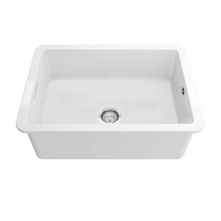 Turner Hastings 68 x 48 Inset or Undermount Fireclay Sink with Overflow - Gloss White CU68FS-OF