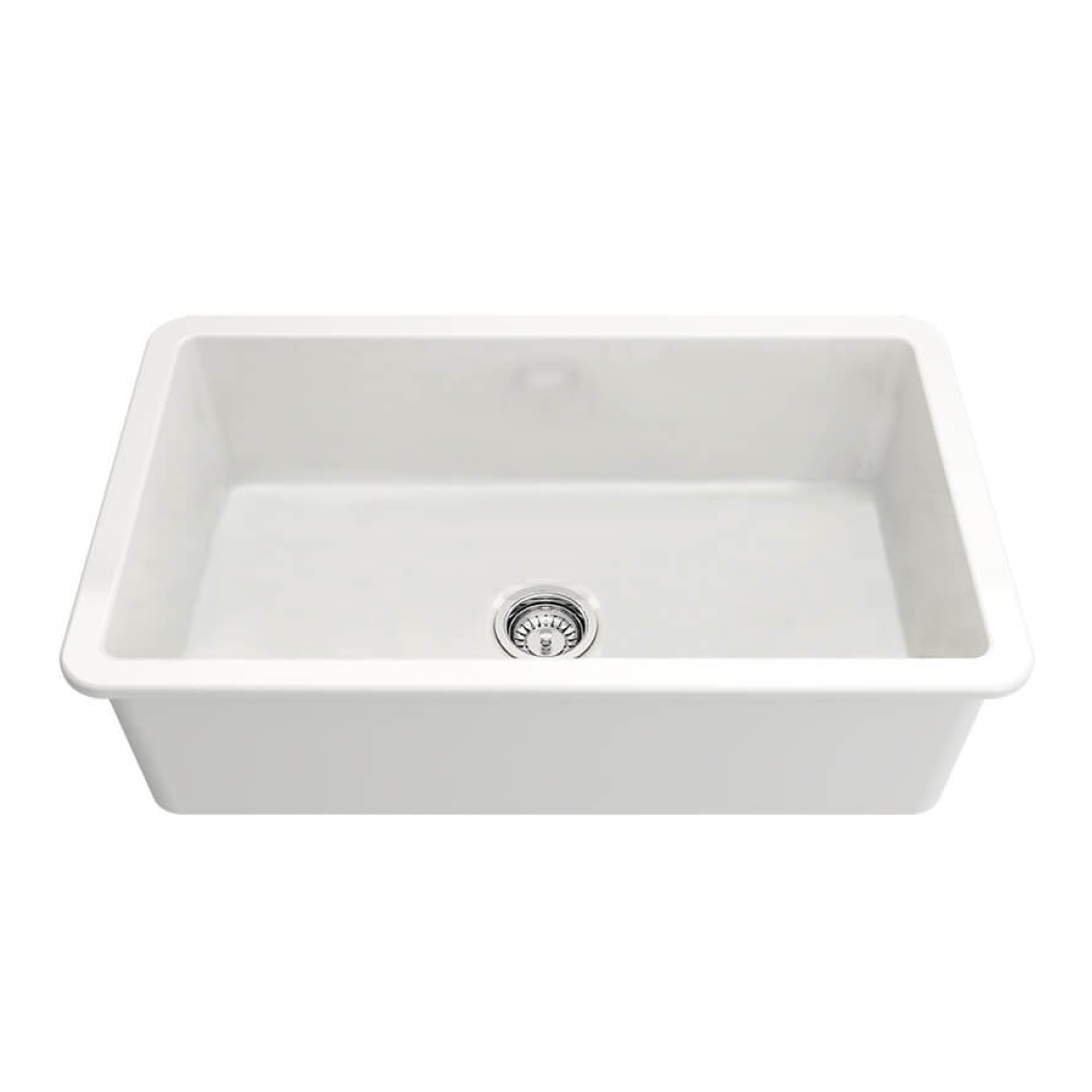 Turner Hastings Cuisine 81 x 48 Inset or Undermount Fireclay Sink - Matte White CU813FS-MW