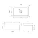 Turner Hastings Cuisine 81 x 48 Inset or Undermount Fireclay Sink - Matte White CU813FS-MW