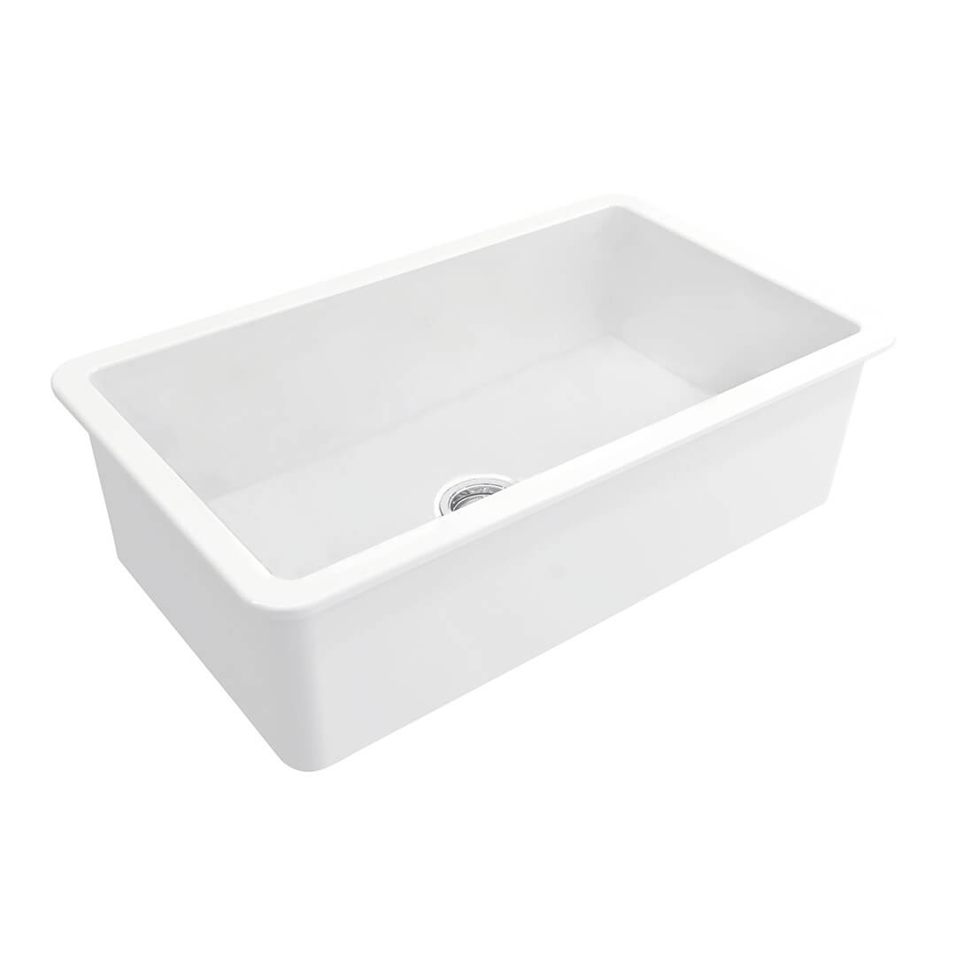 Turner Hastings Cuisine 81 x 48 Inset or Undermount Fireclay Sink - Gloss White CU81FS