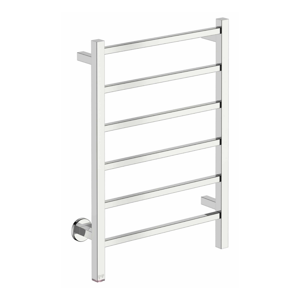 Bathroom Butler Cubic 6 Bar 530 Heated Towel Rail with PTSelect Swtich - Stainless Steel - CUB06221-PTS-POLS