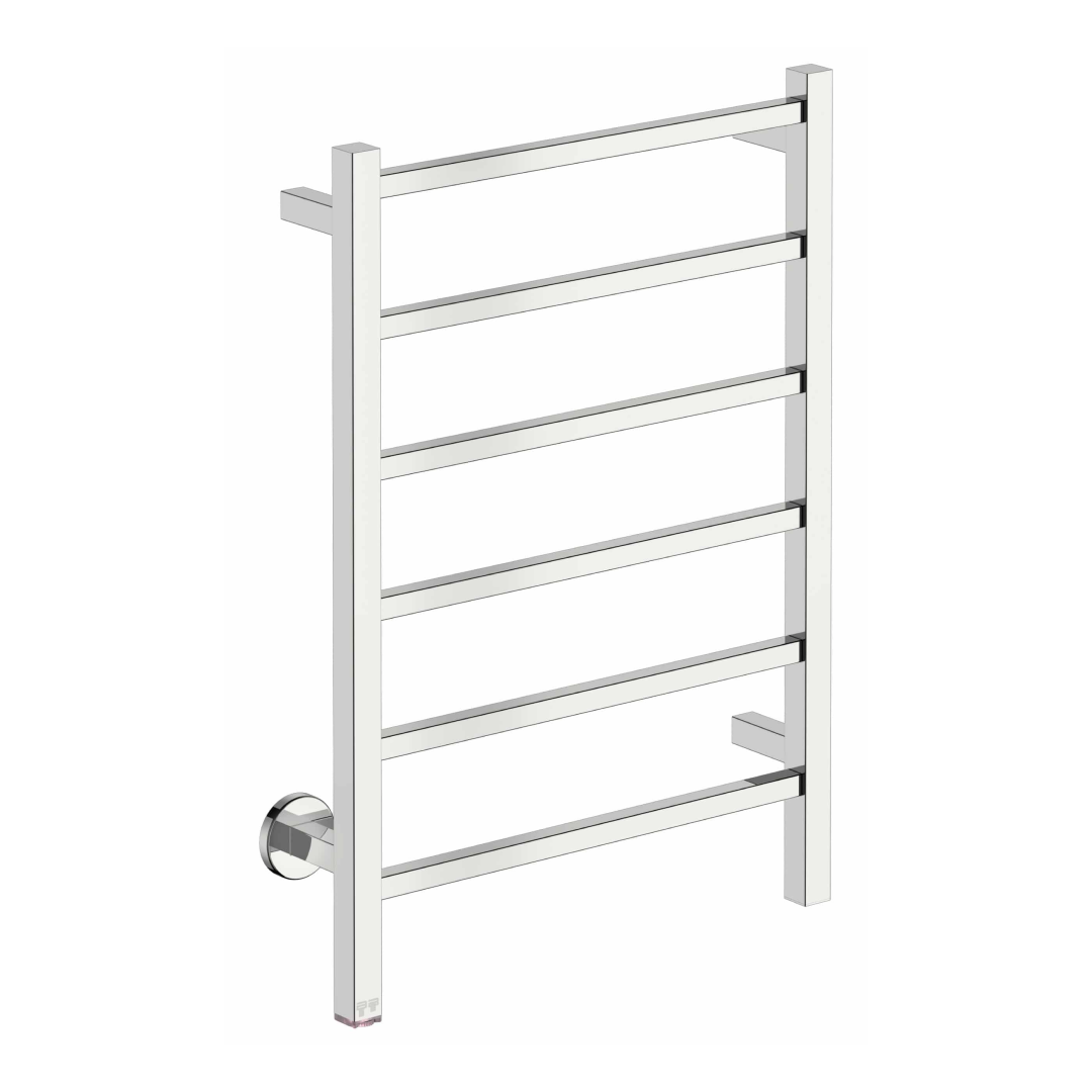 Bathroom Butler Cubic 6 Bar 530 Heated Towel Rail with PTSelect Swtich - Stainless Steel - CUB06221-PTS-POLS