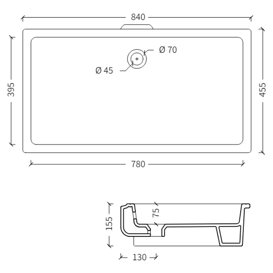 Studio Bagno Cubic 80 Undercounter Basin - Gloss White - CUBI80