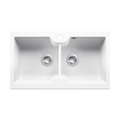 Turner Hastings Cuisine 86 x 50 Inset or Undermount Double Bowl Fireclay Sink with Overflow - 1TH Gloss White CUD86FS-OF