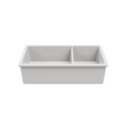 Turner Hastings Cuisine 1 & 1/2 Bowl Inset/Undermount Fine Fireclay Sink Includes Overflow - Gloss White - CUD93FS-OF