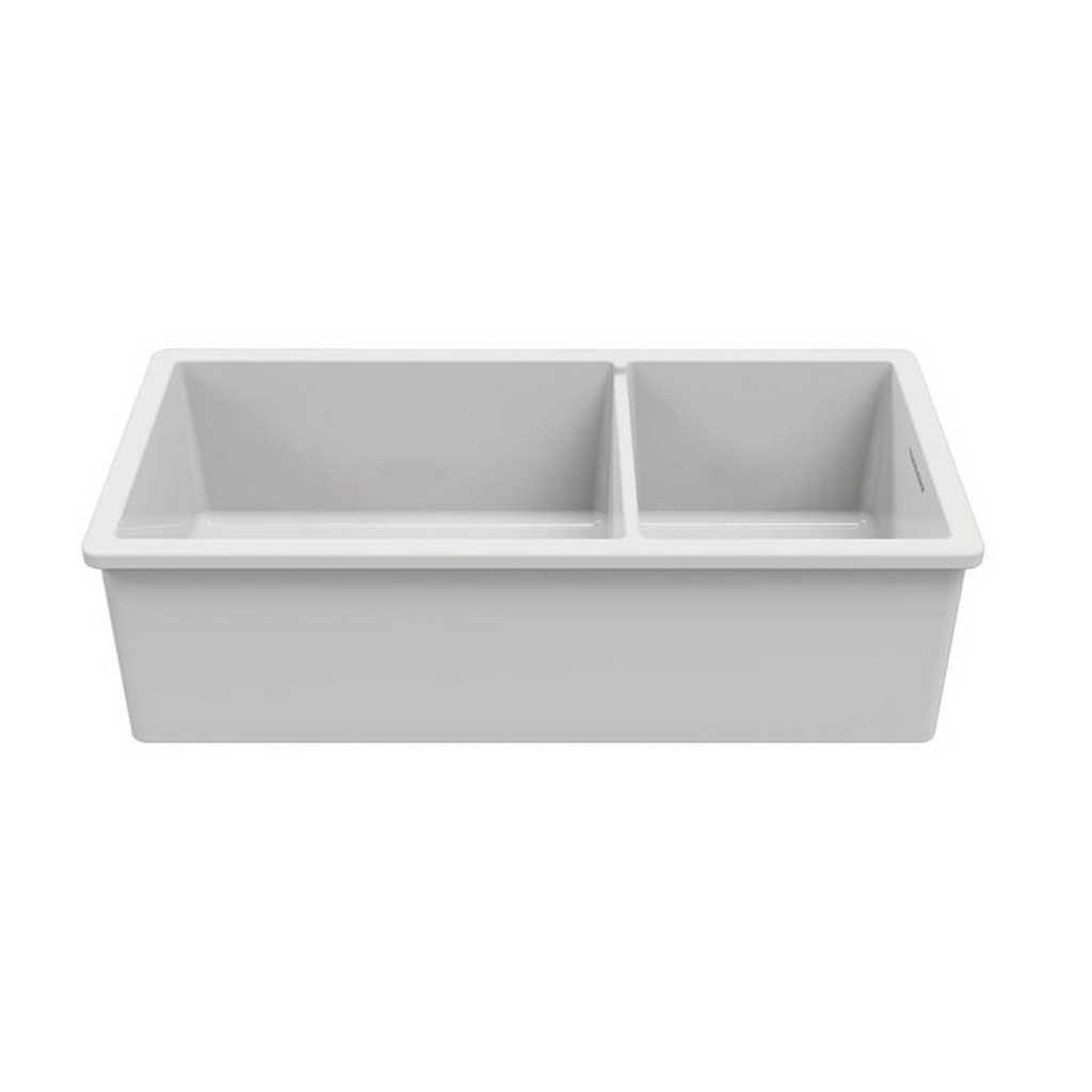 Turner Hastings Cuisine 93 x 48 1 & 1/2 Bowl Inset/Undermount Fireclay Sink - Gloss White CUD93FS
