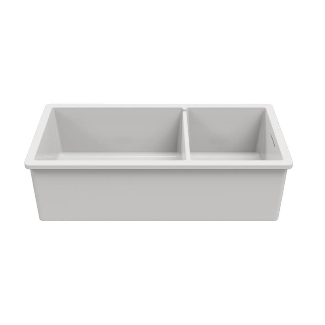 Turner Hastings Cuisine 93 x 48 1 & 1/2 Bowl Inset/Undermount Fireclay Sink - Gloss White CUD93FS