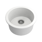 Turner Hastings Cuisine Round 47 Inset or Undermount Fireclay Sink - Matte White CUR473FS-MW